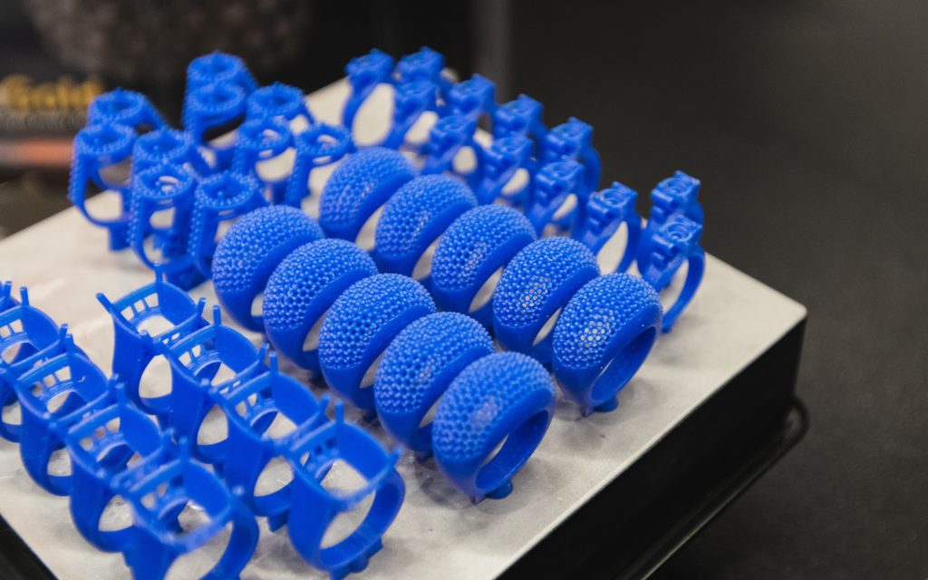 peças impressas com impressora 3D para joias