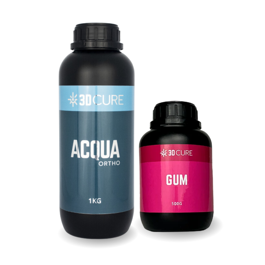 Kit Resina 3D Cure Gum + Aqcua Ortho Cinza Claro 1kg – Odontologia