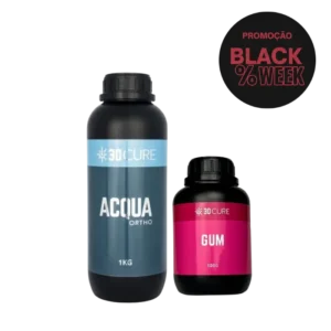 Kit de Resina 3D Cure Gum 500g + Aqcua Ortho Cinza Claro 1kg - Odontologia