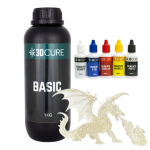 Resina 3D Kit Basic Clear + 5 cores de pigmentos