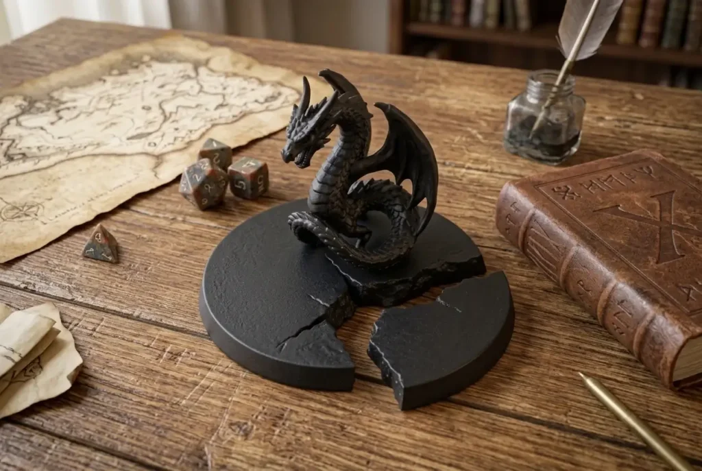 dragão de rpg feito com resina 3d